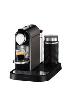 Nespresso Citiz Xn730T40 Coffee Machine And Aeroccino Milk Frother By Krups - Titanium